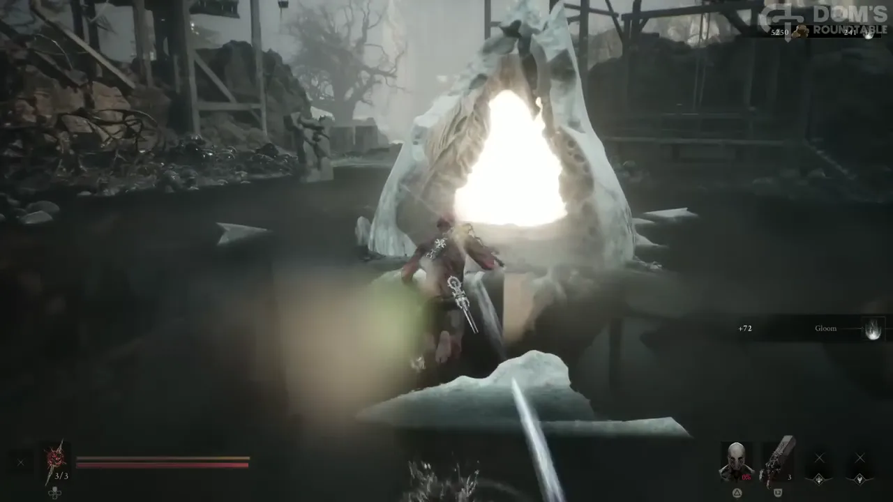 Proxima's beacon in the shallows north of Widow's Overlook in Mortal Shell II